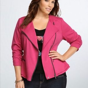 Torrid Hot Pink Moto Peplum Jacket 2X